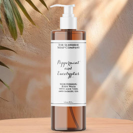 Rótulo de garrafa de cosméticos em fonte cursiva i