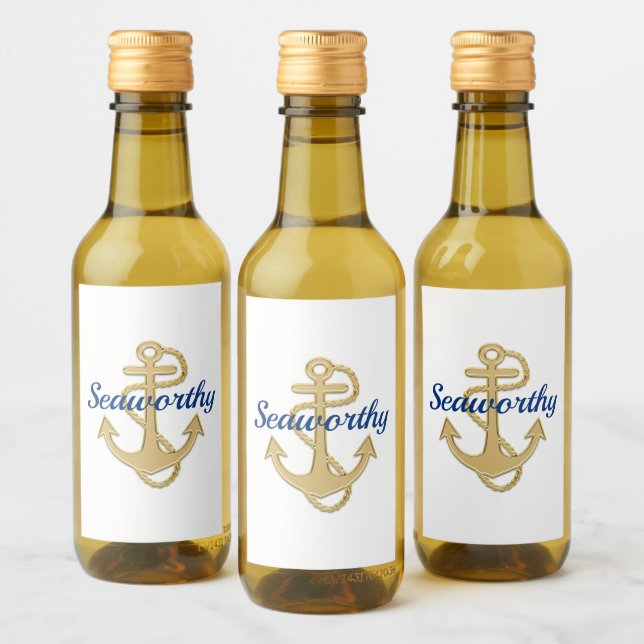 Rótulo de Garrafa de Favor de Noiva Náutico Âncora (Garrafas)