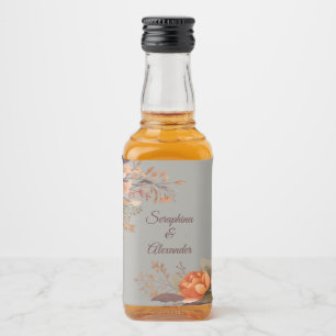 Rótulo de Garrafa de Licor de Floral Rústico em Aq