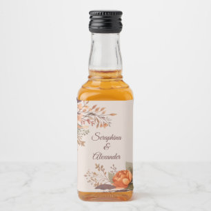 Rótulo de Garrafa de Licor de Floral Rústico em Aq