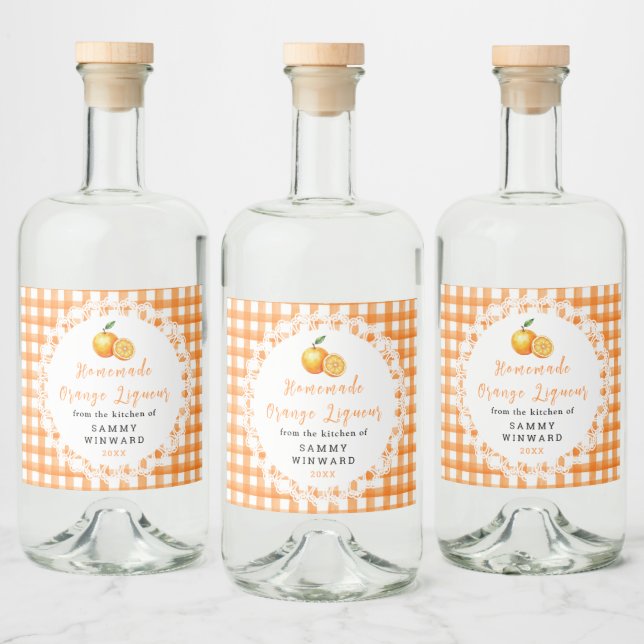 Rótulo de Garrafa de Licor de Laranja Caseiro (Garrafas)