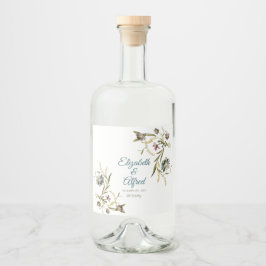 Rótulo de Garrafa de Licor de Vinha Floral