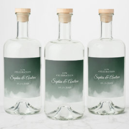 Rótulo de Garrafa de Líquido de Casamento Verde Es