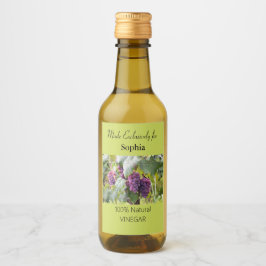 Rótulo De Garrafa De Vinagre Verde E Púrpura