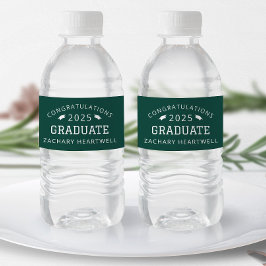 Rótulo De Garrafa De Vinho 2025 Graduação Branco Verde desportiva