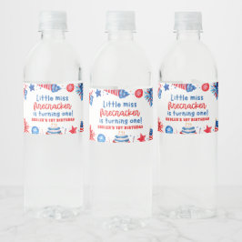 Rótulo De Garrafa De Vinho 4 de julho Vermelho Branco e Azul 1.o Aniversário