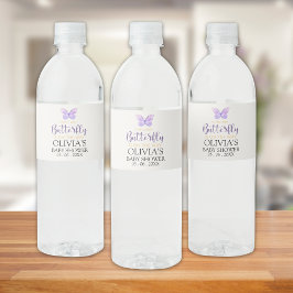 Rótulo De Garrafa De Vinho A Little Baby Butterfly is on The Way Baby shower