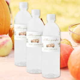 Rótulo De Garrafa De Vinho Abóbora Outono Caminhão Laranja Neutro Chá de Bebê
