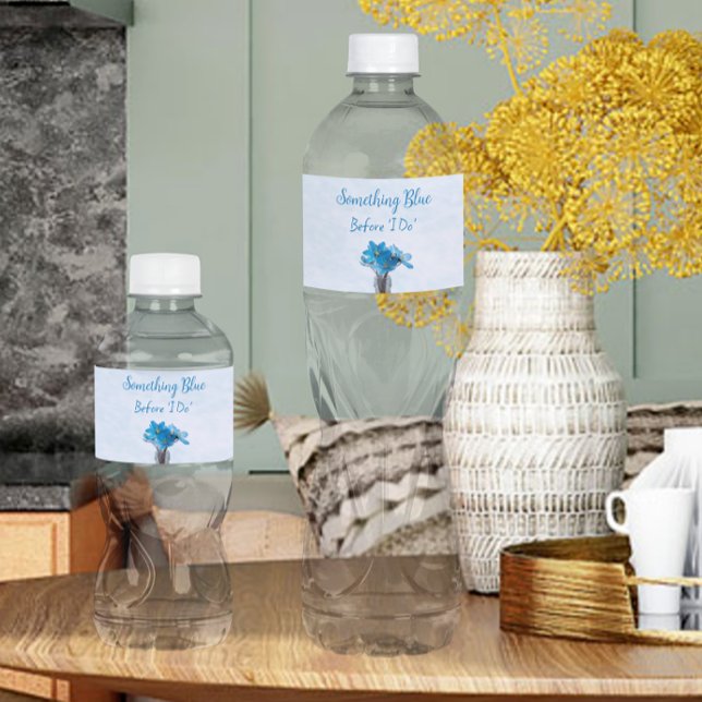 Rótulo De Garrafa De Vinho Algo Azul Antes do Chá de Noiva (Criador carregado)