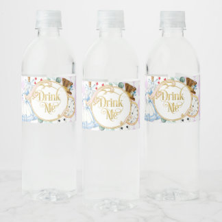 Rótulo De Garrafa De Vinho Alice Wonderland, festa de chá de ódio louco, beba