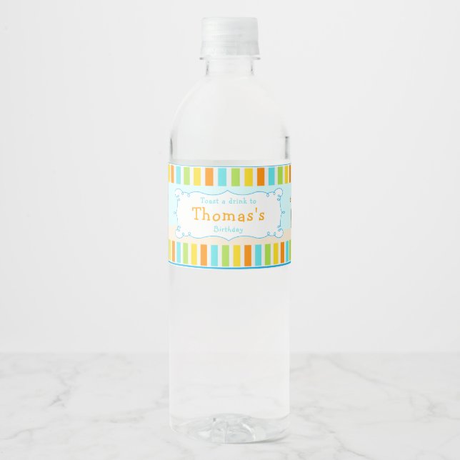 Rótulo De Garrafa De Vinho Aloha Cute Boy (Frente)