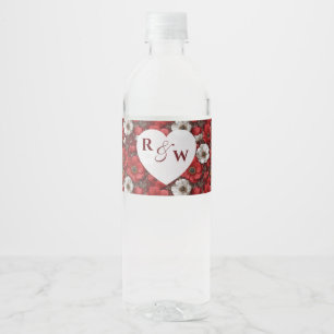 Rótulo De Garrafa De Vinho Anêmonas Rústicas Estética Casamento Sazonal