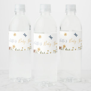 Rótulo De Garrafa De Vinho Animais Bebês Fofos Chá de Bebê Floral