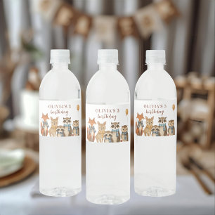 Rótulo De Garrafa De Vinho Animais da Floresta de Aniversário