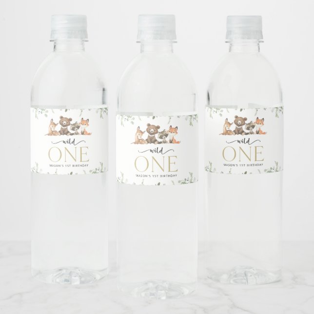Rótulo De Garrafa De Vinho Animais Da Floresta, Floresta, Selvagem Um, Primei (Garrafas)