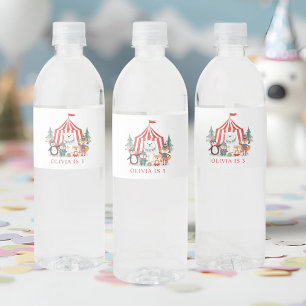 Rótulo De Garrafa De Vinho Animais de Circo de Inverno