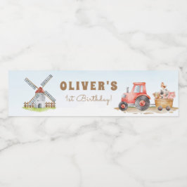 Rótulo De Garrafa De Vinho Animais de Criação Primeira Festa de aniversário N