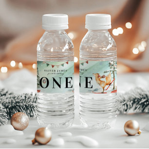 Rótulo De Garrafa De Vinho Aniversário da Floresta Inverna Encantada