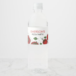 Rótulo De Garrafa De Vinho Aniversário da Pizza Party