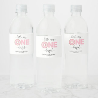 Rótulo De Garrafa De Vinho Aniversário de 1 ano da Querida Menina Rosa
