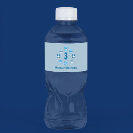 Rótulo De Garrafa De Vinho Aniversário de 3 anos Páscoa azul