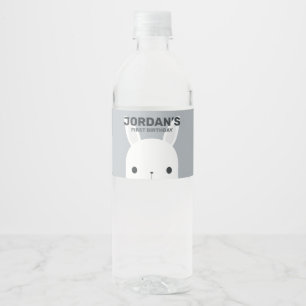 Rótulo De Garrafa De Vinho Aniversário de coelho bonito