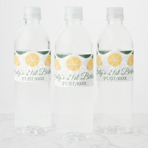 Rótulo De Garrafa De Vinho Aniversário de Limões Sicilianos Aquarela