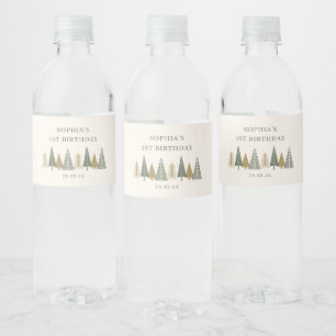 Rótulo De Garrafa De Vinho Aniversário de Natal Mínimo Moderno