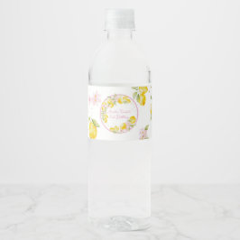 Rótulo De Garrafa De Vinho Aniversário Floral Rosa Limão