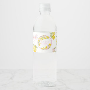 Rótulo De Garrafa De Vinho Aniversário Floral Rosa Limão