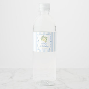 Rótulo De Garrafa De Vinho Aniversário Lemon Blue