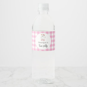 Rótulo De Garrafa De Vinho Aniversário Rosa Rosa com Dois Bobos