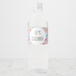 Rótulo De Garrafa De Vinho Aquarela Rosa Pastel com Mensagem