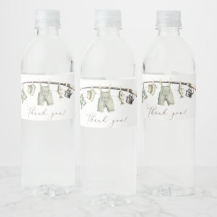 Rótulo De Garrafa De Vinho    Aquarela um pequeno pescador  bebê Prato de Pap