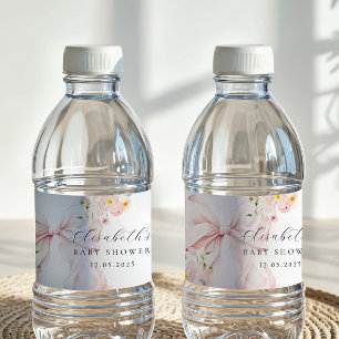 Rótulo De Garrafa De Vinho Arco Cor-de-Rosa Floral, Favor do Chá de fraldas