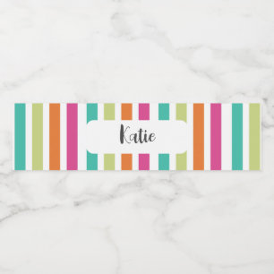 Rótulo De Garrafa De Vinho Arco-íris com faixas verticais coloridas retrorcol