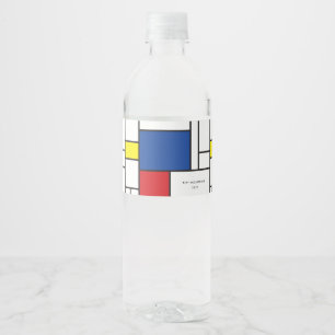 Rótulo De Garrafa De Vinho Arte Moderna De Stijl Geométrica Minimalista Mondr