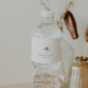 Rótulo De Garrafa De Vinho Árvore Palm de Aquarela