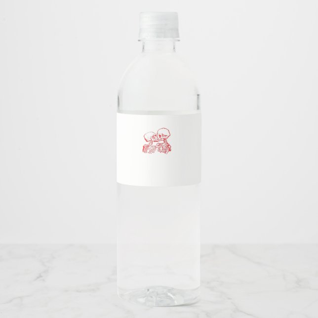 Rótulo De Garrafa De Vinho Até que a Morte nos Separe (Vermelho Transparente) (Frente)