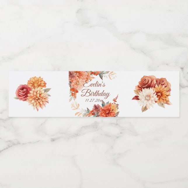 Rótulo De Garrafa De Vinho Autumn Cute Gnomo Fall Sai Aniversário (Rótulo Único)