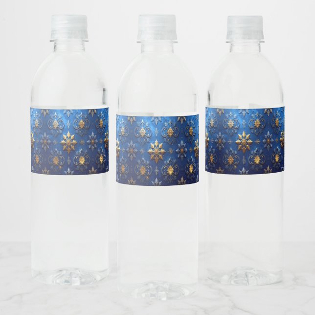 Rótulo De Garrafa De Vinho Azul Decorativo Feriado (Garrafas)