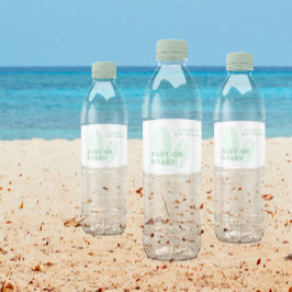 Rótulo De Garrafa De Vinho Baby On Conselho Surfing Beach Watercolor Chá de f