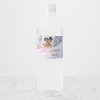 Rótulo De Garrafa De Vinho Baby Sereid chá Water Label, Afro-Americano
