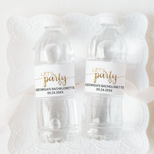 Rótulo De Garrafa De Vinho Bachelorette de Vamos de Caligrafia Dourada