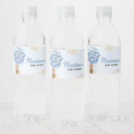 Rótulo De Garrafa De Vinho Balão de ar quente azul para cima e para fora Chá 