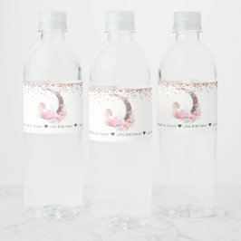 Rótulo De Garrafa De Vinho Ballerina Moon Glitter Birthday Personalizado