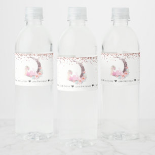 Rótulo De Garrafa De Vinho Ballerina Moon Glitter Birthday Personalizado