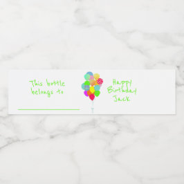 Rótulo De Garrafa De Vinho Balões Coloridos Personalizados