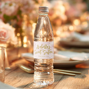 Rótulo De Garrafa De Vinho Balões cor-de-rosa e dourados para festa sweet 16