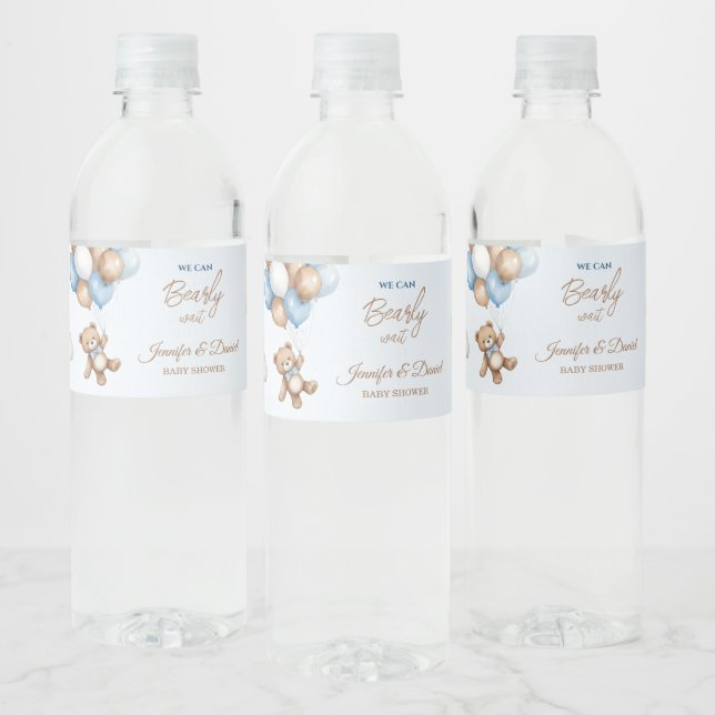 Rótulo De Garrafa De Vinho Balões de Chá de fraldas do Urso Azul (Garrafas)